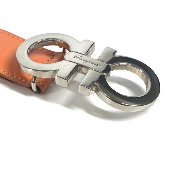 Salvatore Ferragamo Gancini logo buckle Accessories belt Leather Orange - Picture 7 of 16
